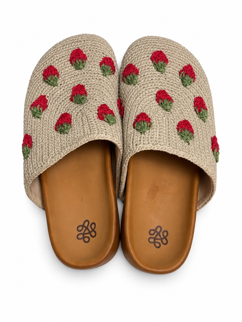 The Sak Bolinas strawberry crochet clogs, size 8.